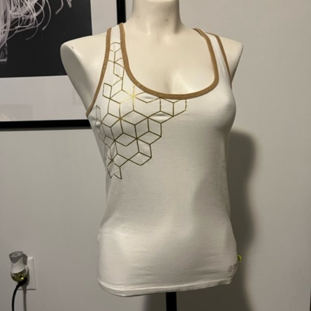 White and Gold Zumba Tank